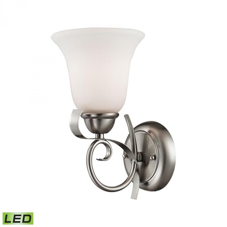 Thomas Brighton 1-Light Wall Sconce in Brushed Nickel with White Glass - LED 1001WS/20-LED